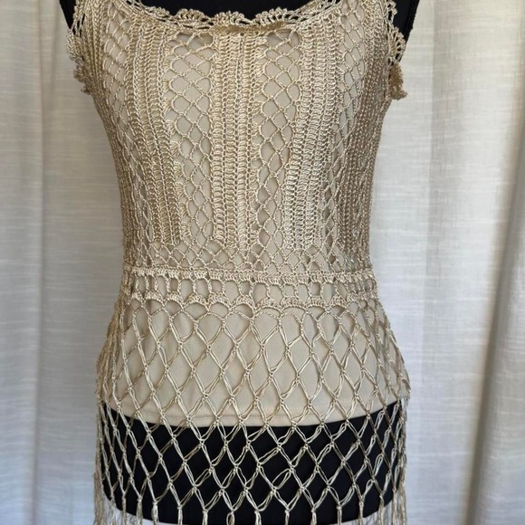 Candie's Tops - Vintage Crochet Fringe Top